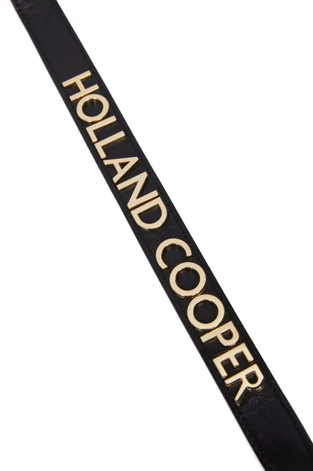 Women Abbot Leather Belt Black Gold Holland Cooper Belts