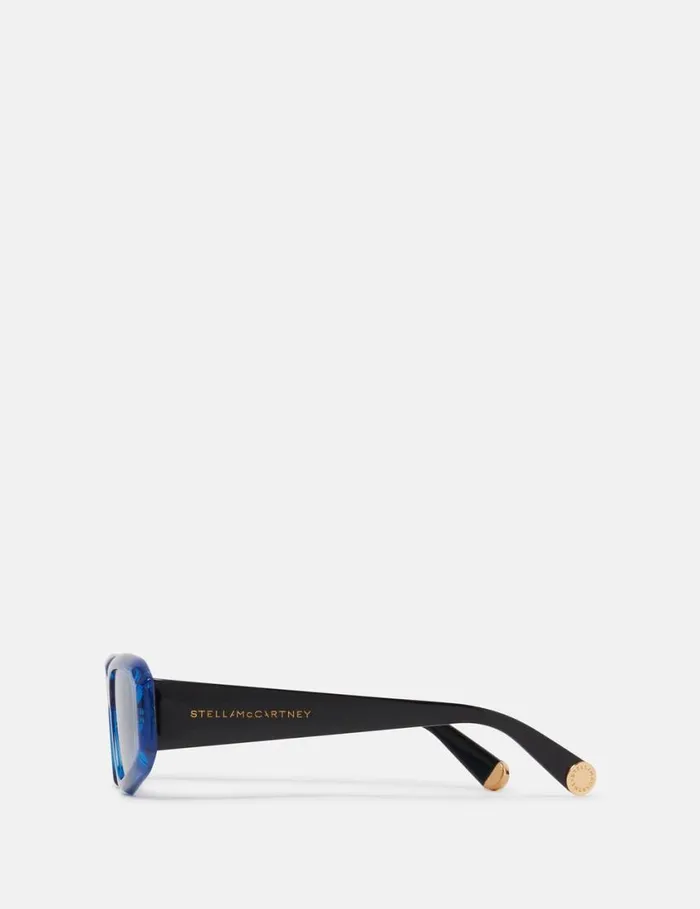 Women Abstract Rectangle Sunglasses Translucent Electric Blue Stella McCartney Sunglasses Women Abstract Rectangle Sunglasses Translucent Electric Blue Stella McCartney Sunglasses