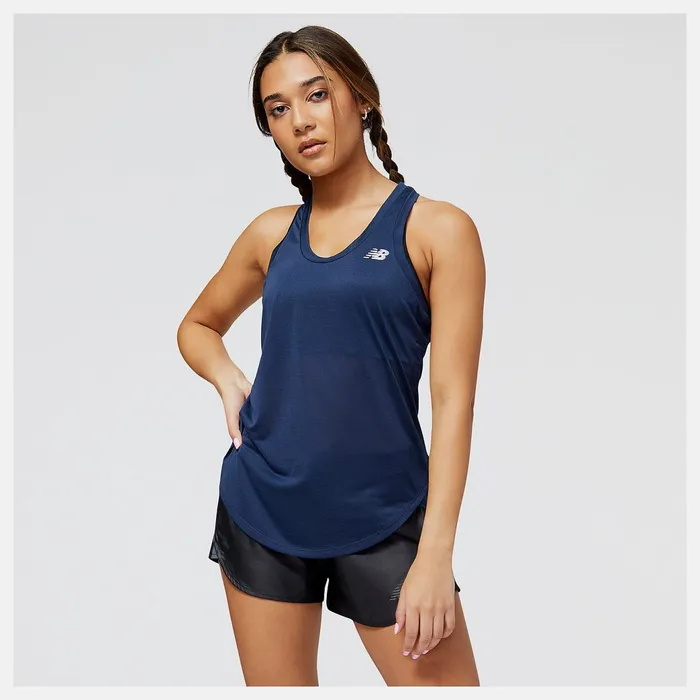 Women Accelerate Tank Natural Indigo New Balance Shirts