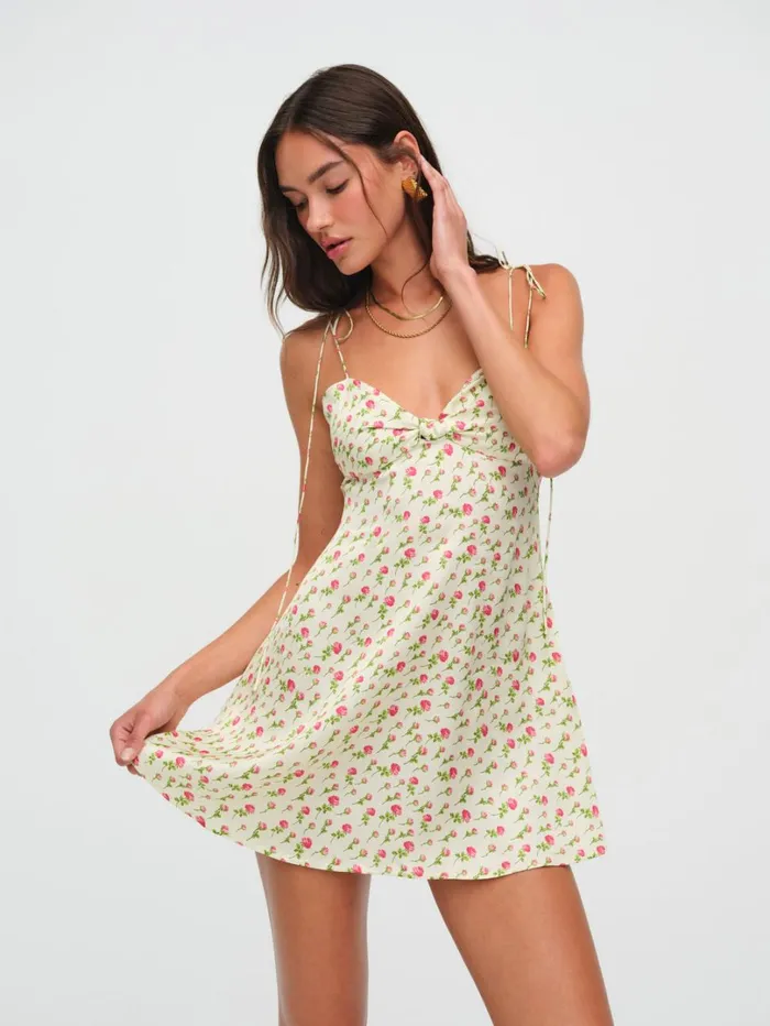 Women Adira Mini Dress Beige For Love and Lemons Dresses