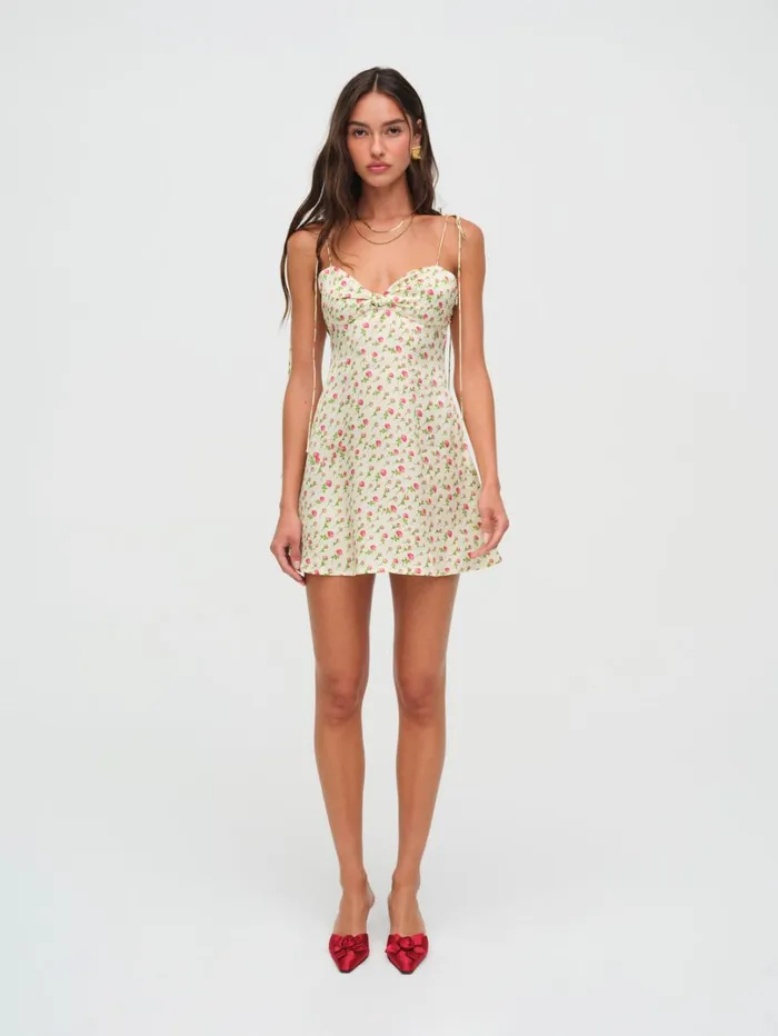 Women Adira Mini Dress Beige For Love and Lemons Dresses