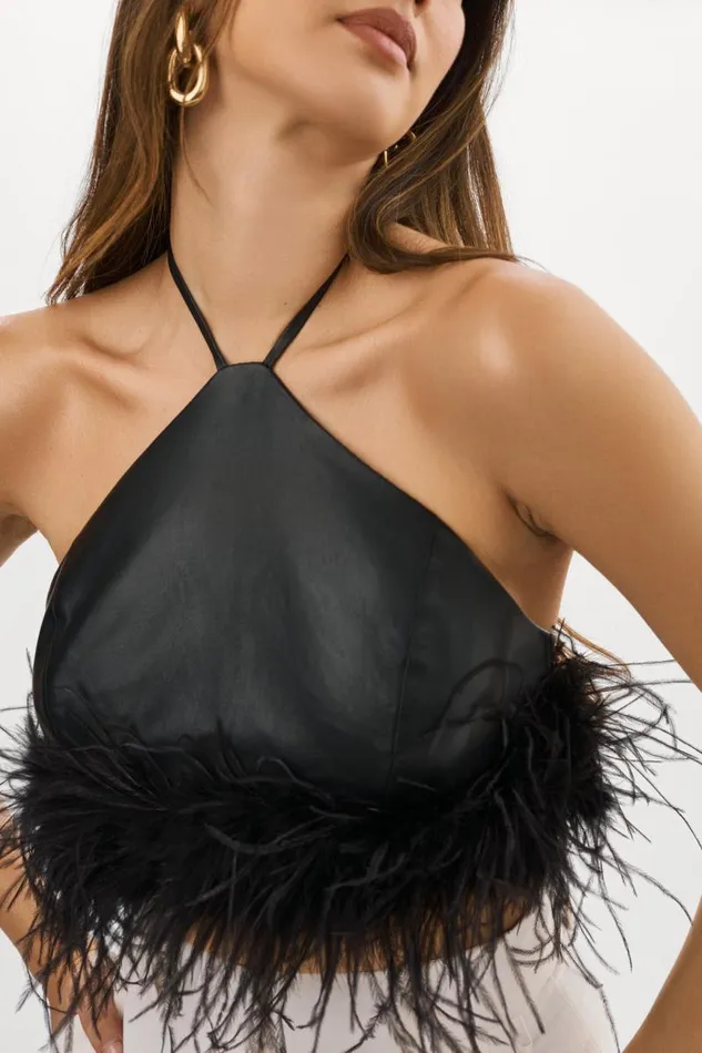 Women AISSA Halter Top Black LAMARQUE Tops Women AISSA Halter Top Black LAMARQUE Tops