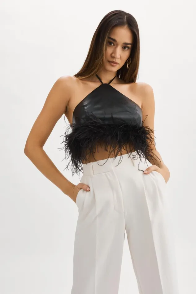 Women AISSA Halter Top Black LAMARQUE Tops Women AISSA Halter Top Black LAMARQUE Tops