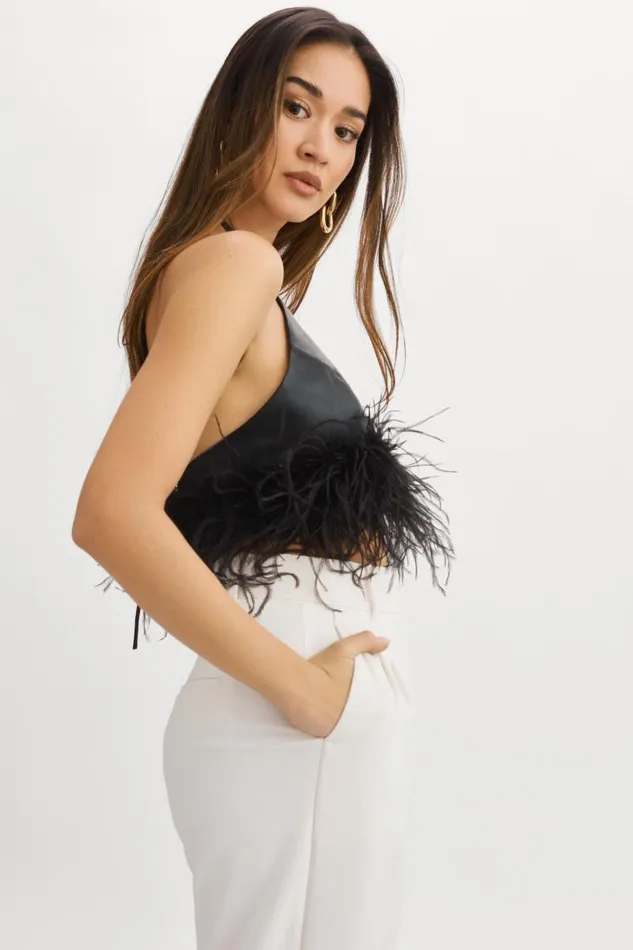 Women AISSA Halter Top Black LAMARQUE Tops Women AISSA Halter Top Black LAMARQUE Tops
