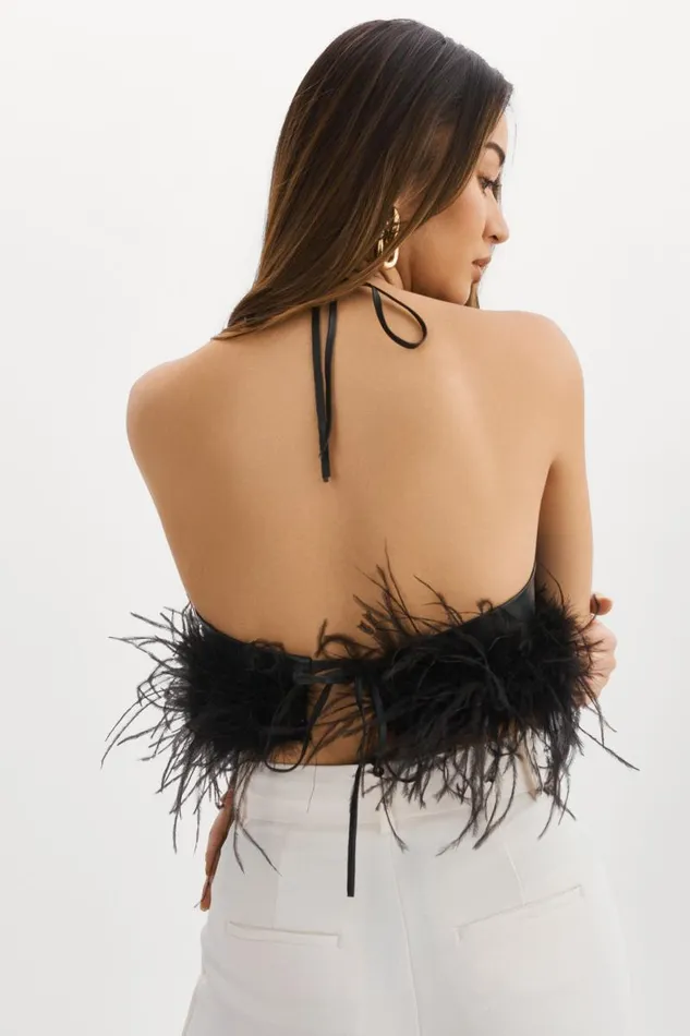 Women AISSA Halter Top Black LAMARQUE Tops Women AISSA Halter Top Black LAMARQUE Tops