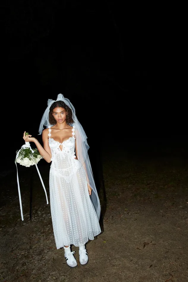 Women Amore Maxi Slip Dress White For Love and Lemons Lingerie