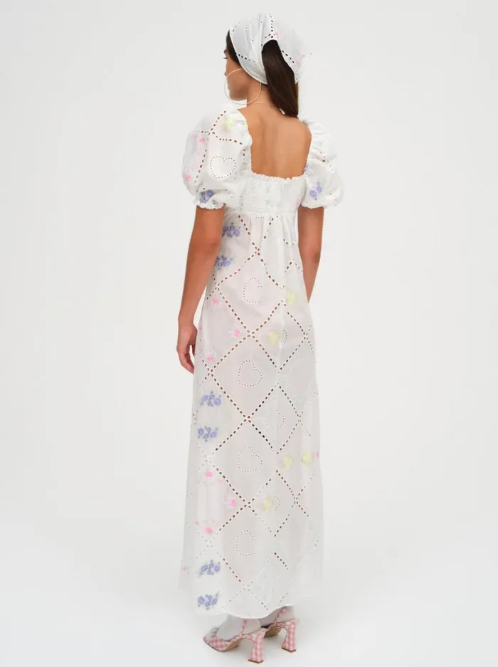 Women Andrea Embroidered Maxi Dress White For Love and Lemons Dresses