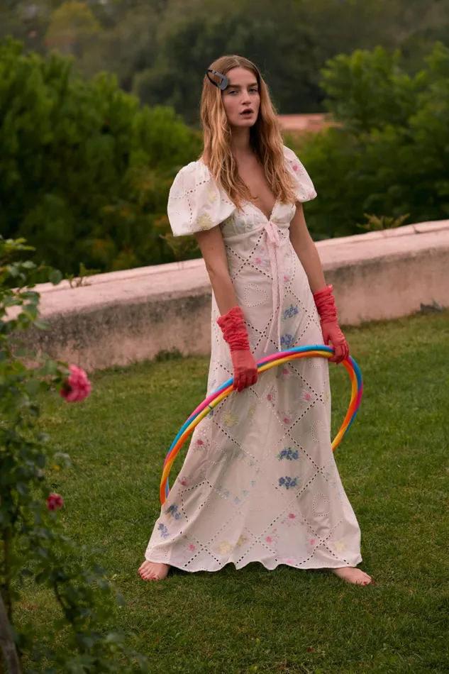 Women Andrea Embroidered Maxi Dress White For Love and Lemons Dresses