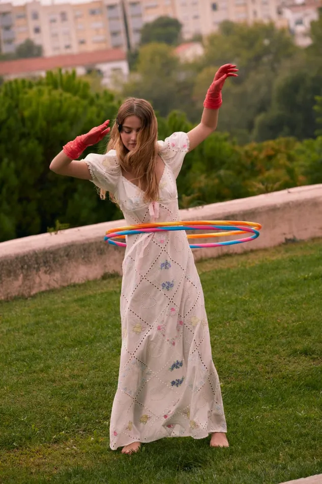 Women Andrea Embroidered Maxi Dress White For Love and Lemons Dresses