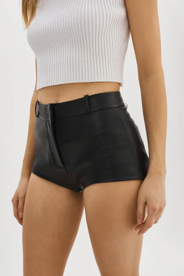 Women ANNAISE Leather Hot Shorts Black LAMARQUE Pants and Shorts Women ANNAISE Leather Hot Shorts Black LAMARQUE Pants and Shorts