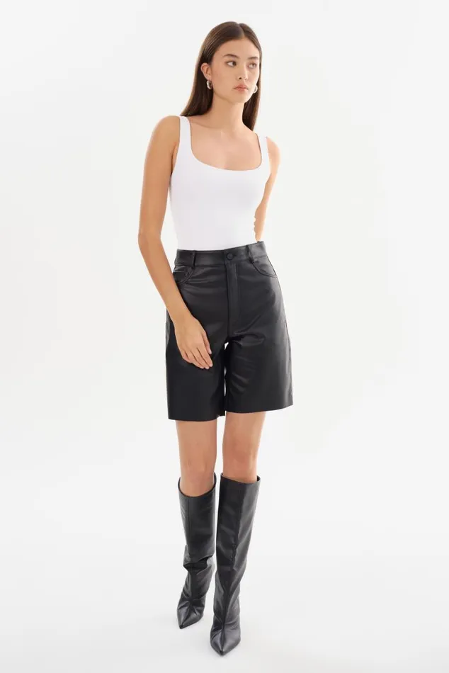 Women ARAE Faux Leather Shorts Black LAMARQUE Pants and Shorts