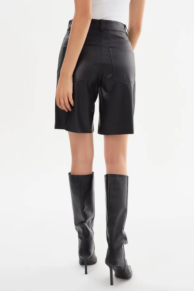 Women ARAE Faux Leather Shorts Black LAMARQUE Pants and Shorts Women ARAE Faux Leather Shorts Black LAMARQUE Pants and Shorts