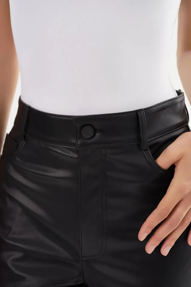 Women ARAE Faux Leather Shorts Black LAMARQUE Pants and Shorts Women ARAE Faux Leather Shorts Black LAMARQUE Pants and Shorts