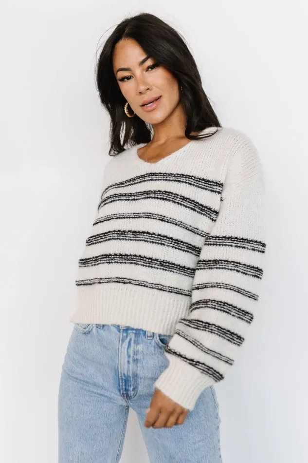 Women Ardis Knit Sweater Cream Black Baltic Born Sweaters