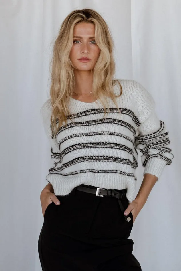 Women Ardis Knit Sweater Cream Black Baltic Born Sweaters