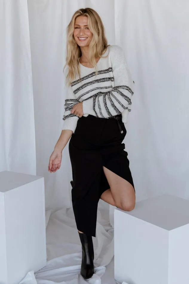 Women Ardis Knit Sweater Cream Black Baltic Born Sweaters