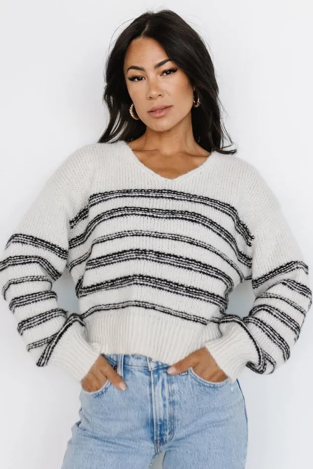 Women Ardis Knit Sweater Cream Black Baltic Born Sweaters