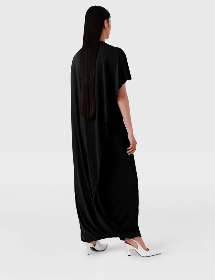 Women Asymmetric Cape Maxi Dress Black Stella McCartney Dresses
