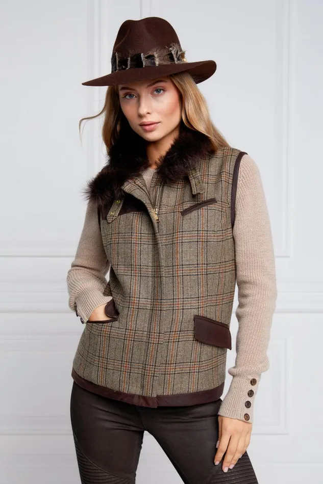 Women Aviator Gilet Bourbon Tweed Holland Cooper Tailoring