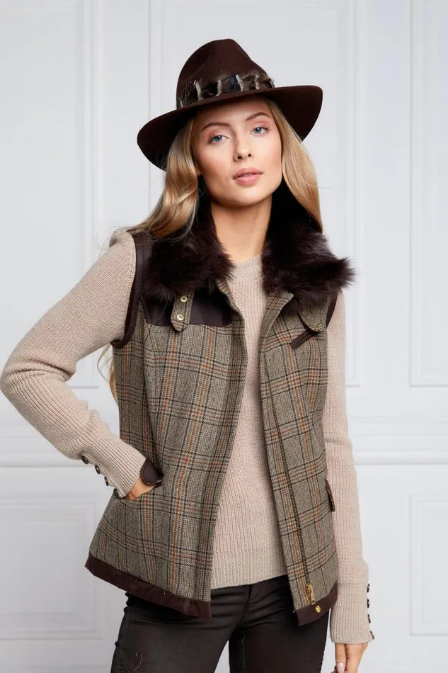 Women Aviator Gilet Bourbon Tweed Holland Cooper Tailoring