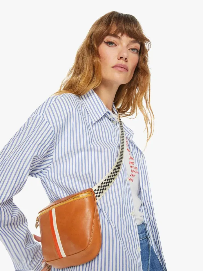 Women Bags Mother Denim Clare V X MOTHER Le Fanny Pack Breton Stripe