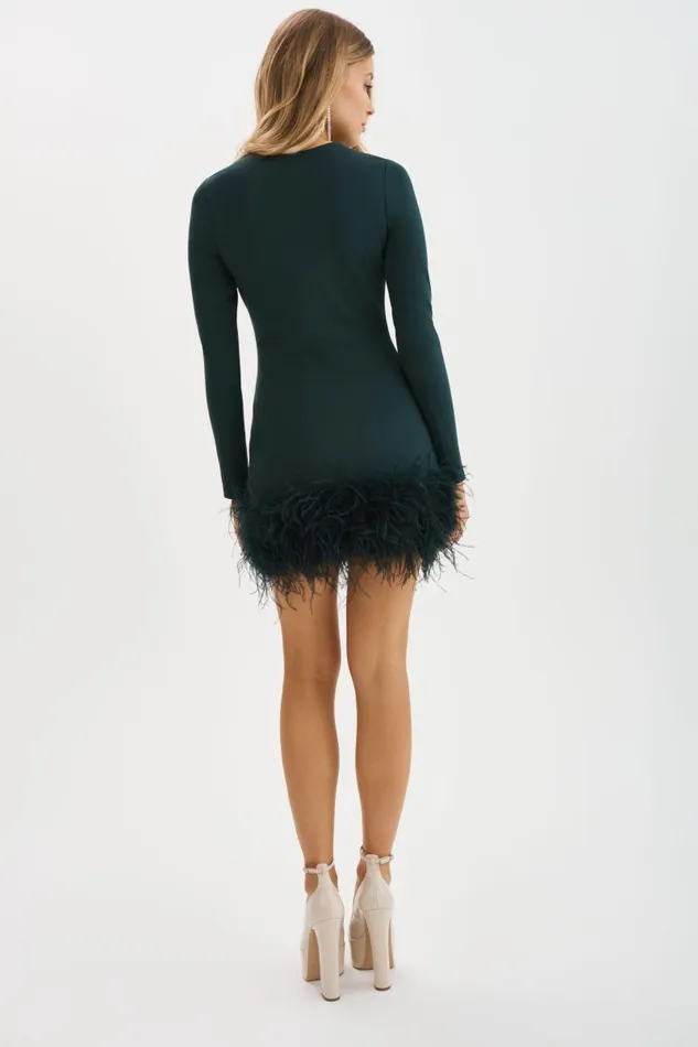 Women BAHIRA Mini Dress Dark Jade LAMARQUE Dresses Women BAHIRA Mini Dress Dark Jade LAMARQUE Dresses