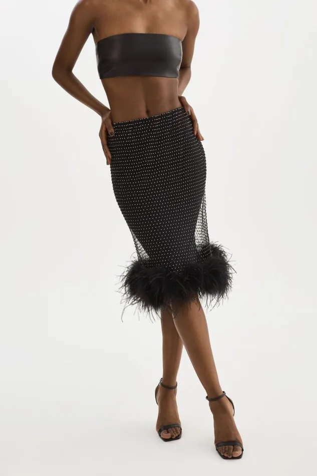 Women BARETA Rhinestone Tube Black LAMARQUE Skirts Women BARETA Rhinestone Tube Black LAMARQUE Skirts