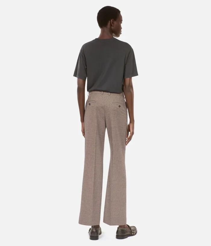Women Beige Houndstooth Straightleg Trousers THE KOOPLES Coats and Jackets