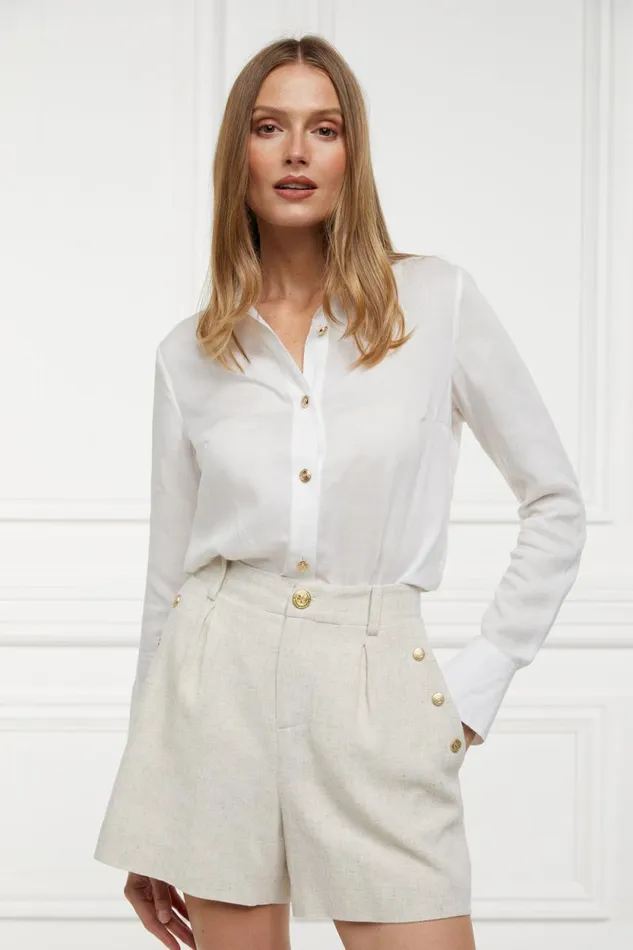 Women Belgravia Tailored Short Natural Linen Holland Cooper Tailoring