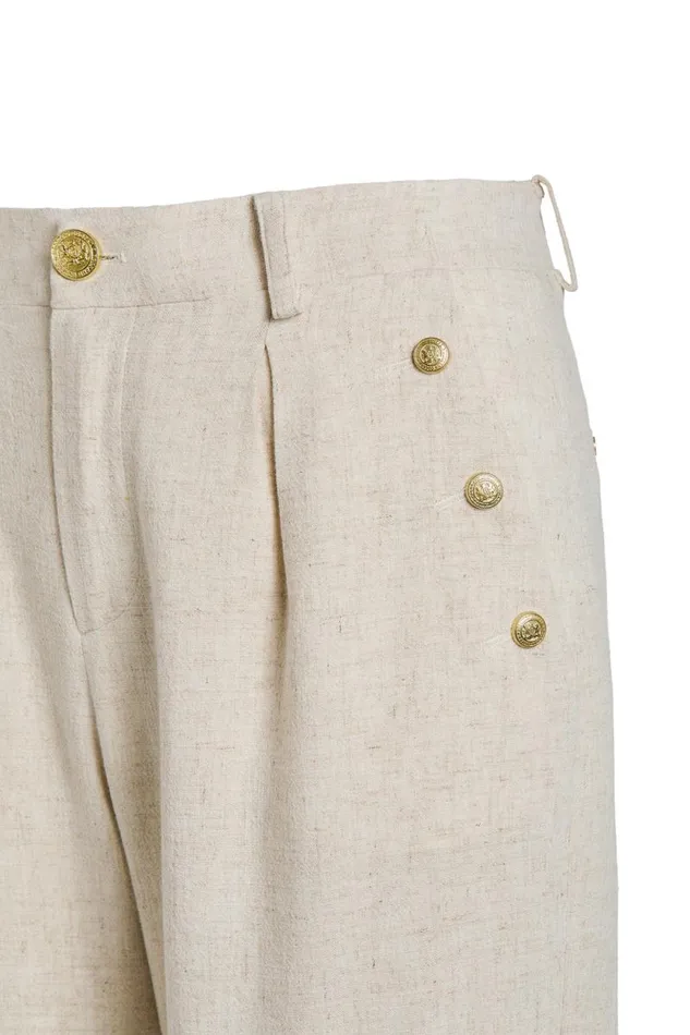 Women Belgravia Wide Leg Trouser Natural Linen Holland Cooper Tailoring