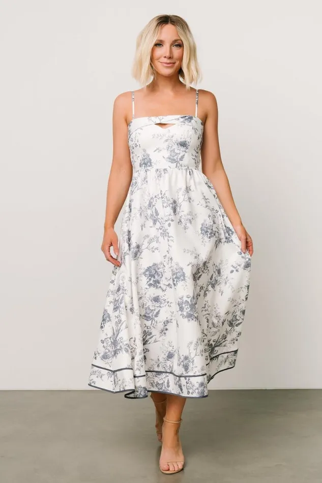 Women Bellagio Midi Dress Slate Floral Baltic Born Midi Dresses