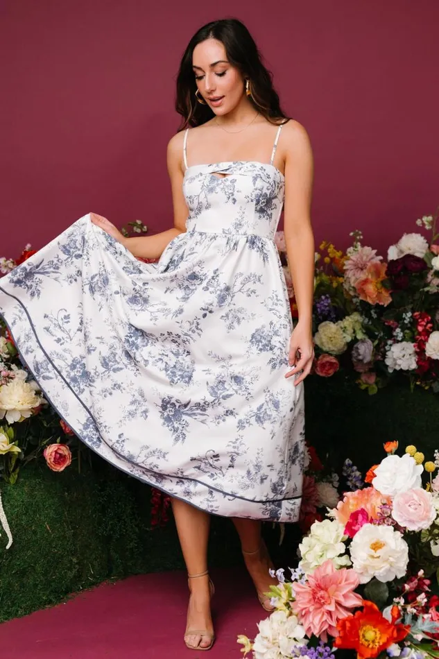 Women Bellagio Midi Dress Slate Floral Baltic Born Midi Dresses