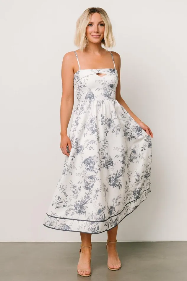 Women Bellagio Midi Dress Slate Floral Baltic Born Midi Dresses