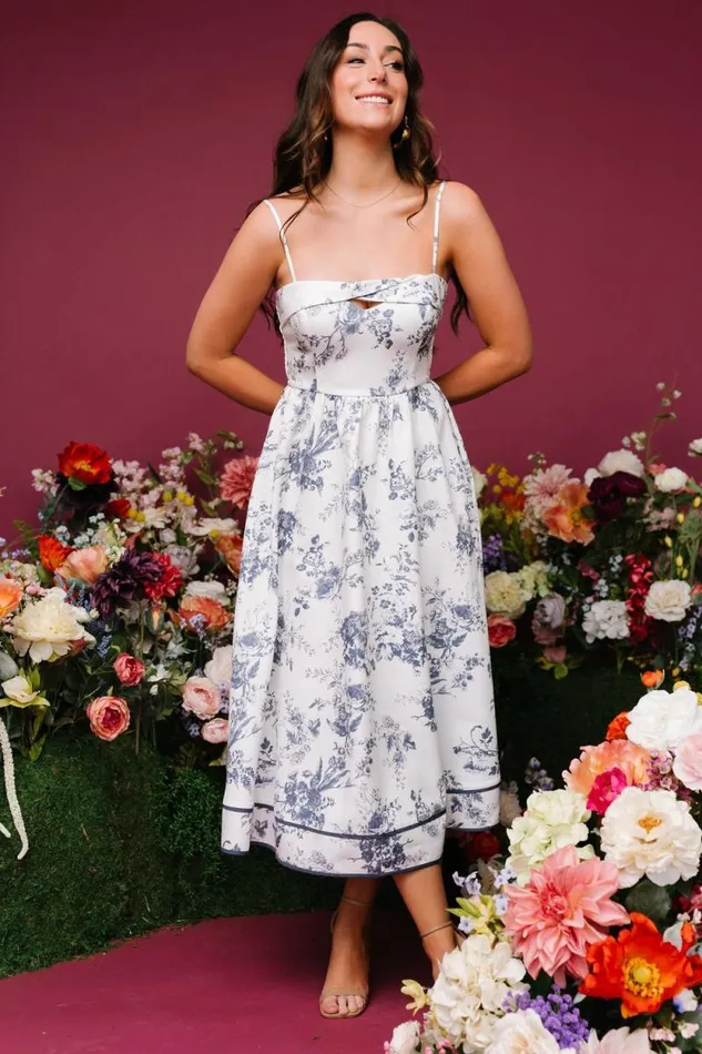 Women Bellagio Midi Dress Slate Floral Baltic Born Midi Dresses