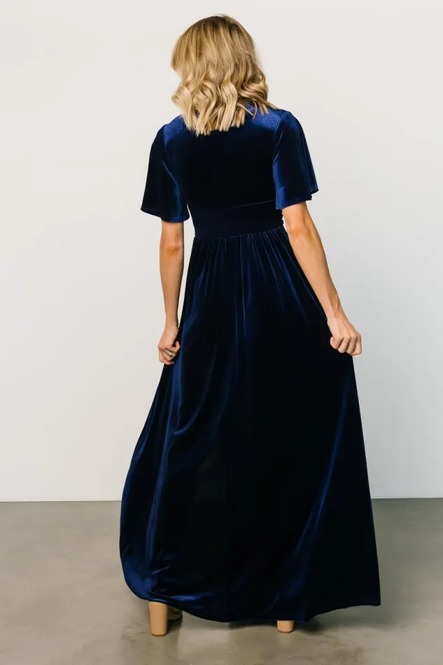 Women Berenice Velvet Maxi Dress Navy Baltic Born Maxi Dresses Women Berenice Velvet Maxi Dress Navy Baltic Born Maxi Dresses