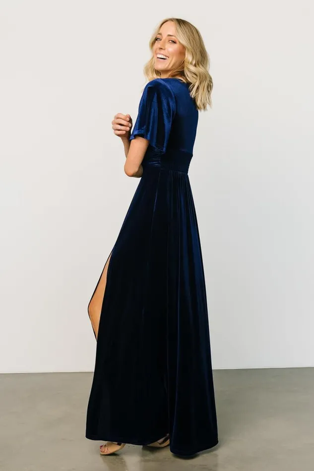 Women Berenice Velvet Maxi Dress Navy Baltic Born Maxi Dresses Women Berenice Velvet Maxi Dress Navy Baltic Born Maxi Dresses