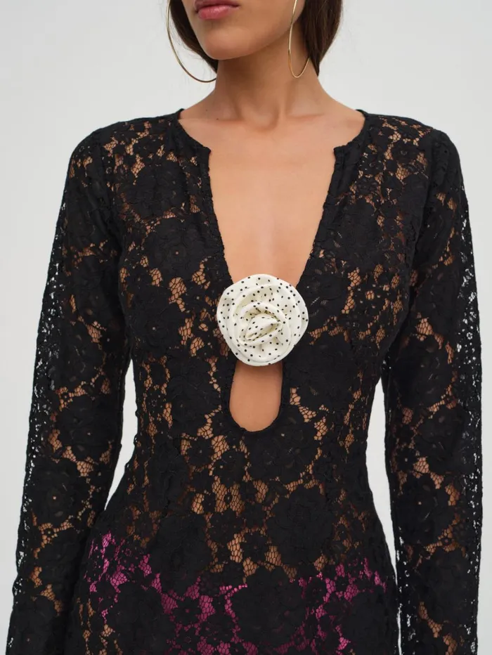 Women Bergett Lace Mini Dress Black For Love and Lemons Dresses