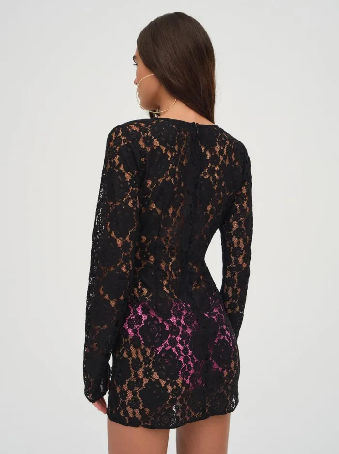 Women Bergett Lace Mini Dress Black For Love and Lemons Dresses