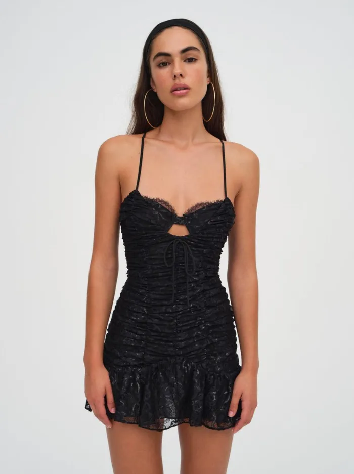 Women Bette Lace Mini Dress Black For Love and Lemons Dresses