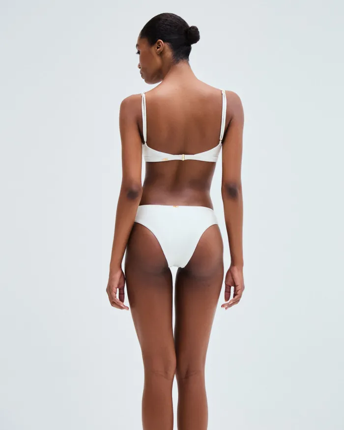 Women Bikinis PatBO EMBROIDERED BIKINI TOP Off White