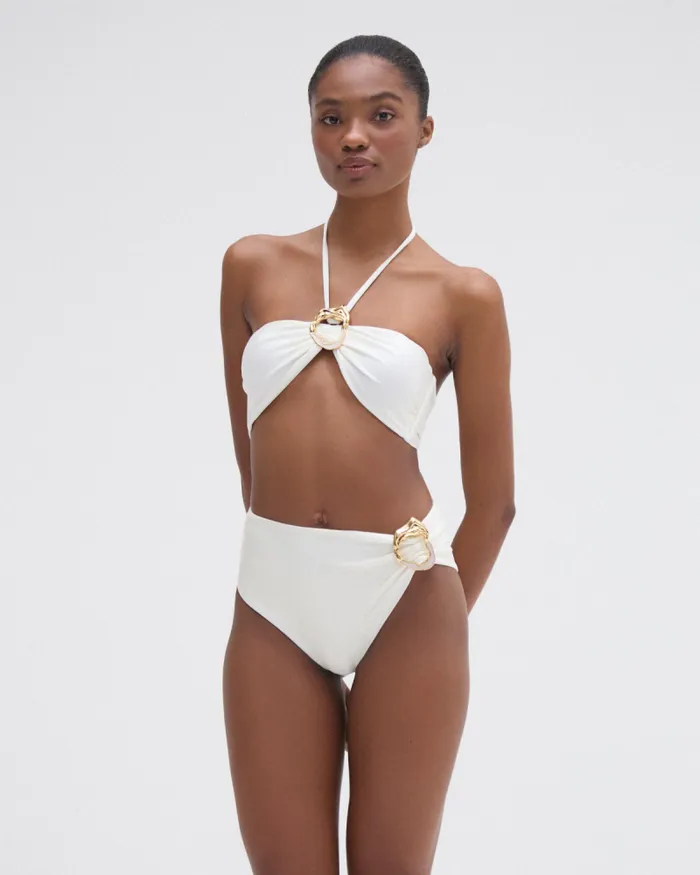 Women Bikinis PatBO JERSEY SANDS STONE BIKINI TOP Off White