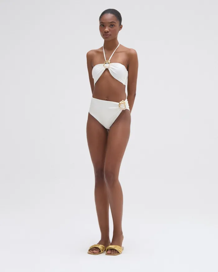 Women Bikinis PatBO JERSEY SANDS STONE BIKINI TOP Off White