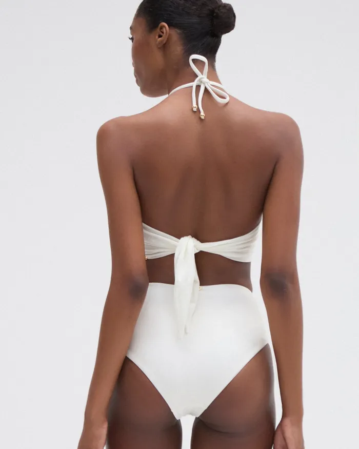 Women Bikinis PatBO JERSEY SANDS STONE BIKINI TOP Off White