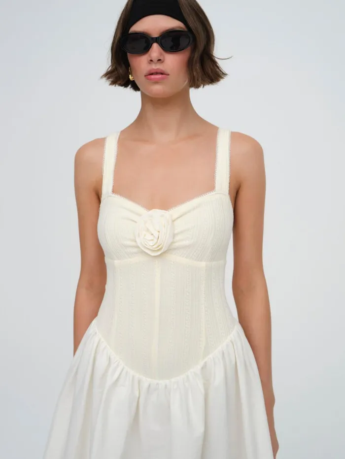 Women Billie Pointelle Midi Dress Ivory For Love and Lemons Dresses Women Billie Pointelle Midi Dress Ivory For Love and Lemons Dresses