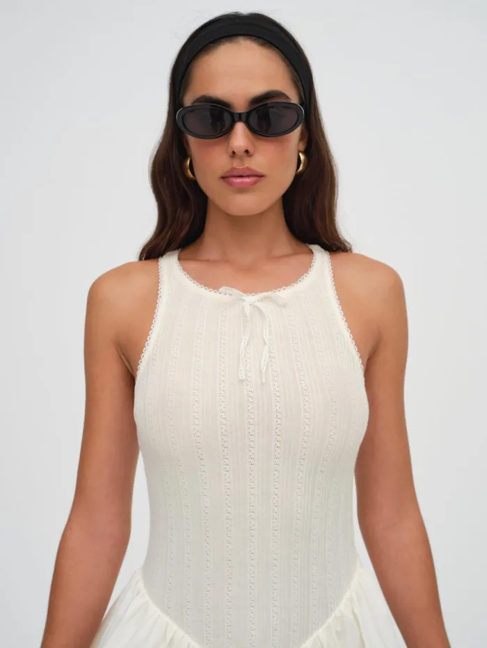 Women Billie Pointelle Mini Dress Ivory For Love and Lemons Dresses Women Billie Pointelle Mini Dress Ivory For Love and Lemons Dresses