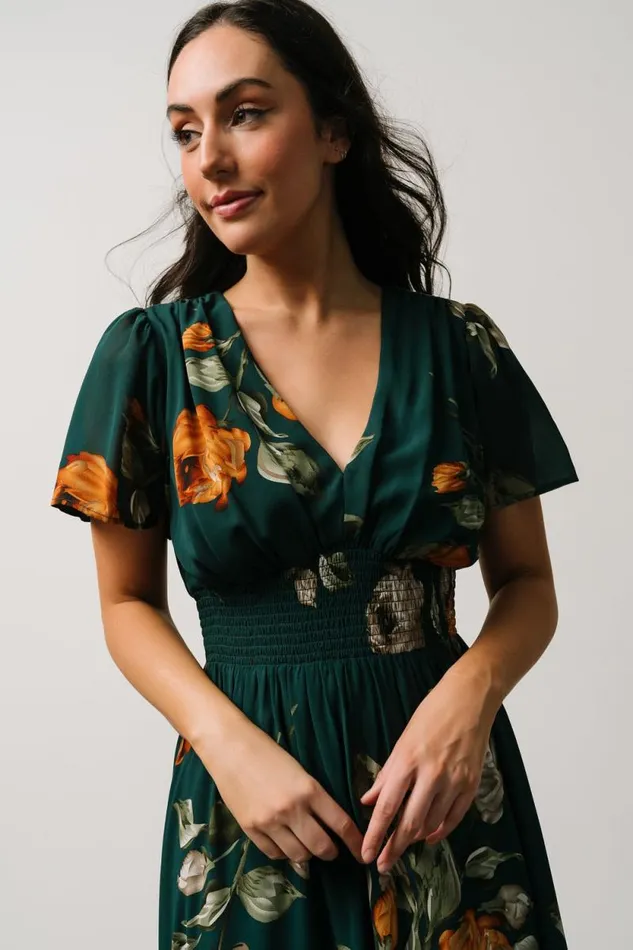 Women Birdie Maxi Dress Deep Topaz Floral Baltic Born Maxi Dresses Women Birdie Maxi Dress Deep Topaz Floral Baltic Born Maxi Dresses