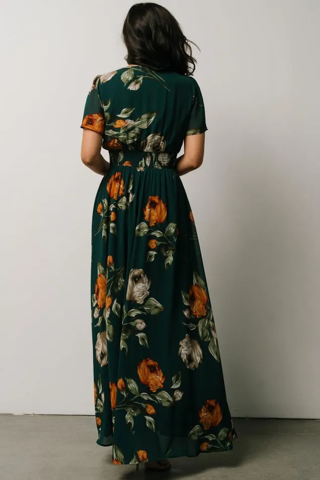 Women Birdie Maxi Dress Deep Topaz Floral Baltic Born Maxi Dresses Women Birdie Maxi Dress Deep Topaz Floral Baltic Born Maxi Dresses