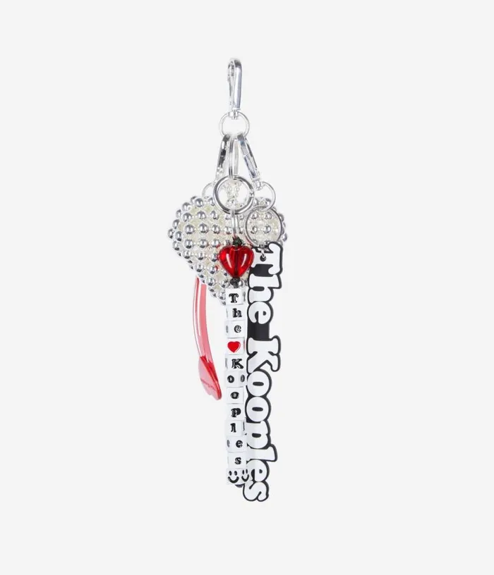 Women Black And White Logo Bag Charm THE KOOPLES Bags