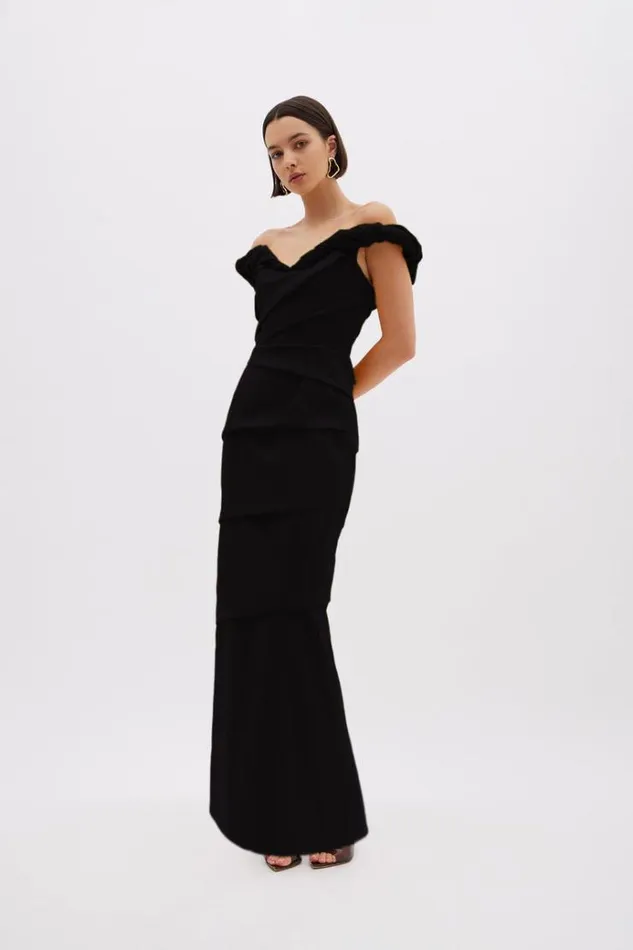 Women Black Dresses Rachel Gilbert ASHA GOWN Women Black Dresses Rachel Gilbert ASHA GOWN