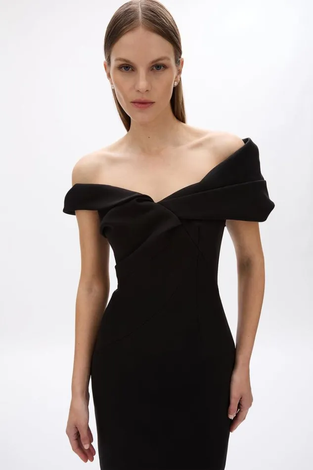 Women Black Dresses Rachel Gilbert MATTEO GOWN Women Black Dresses Rachel Gilbert MATTEO GOWN